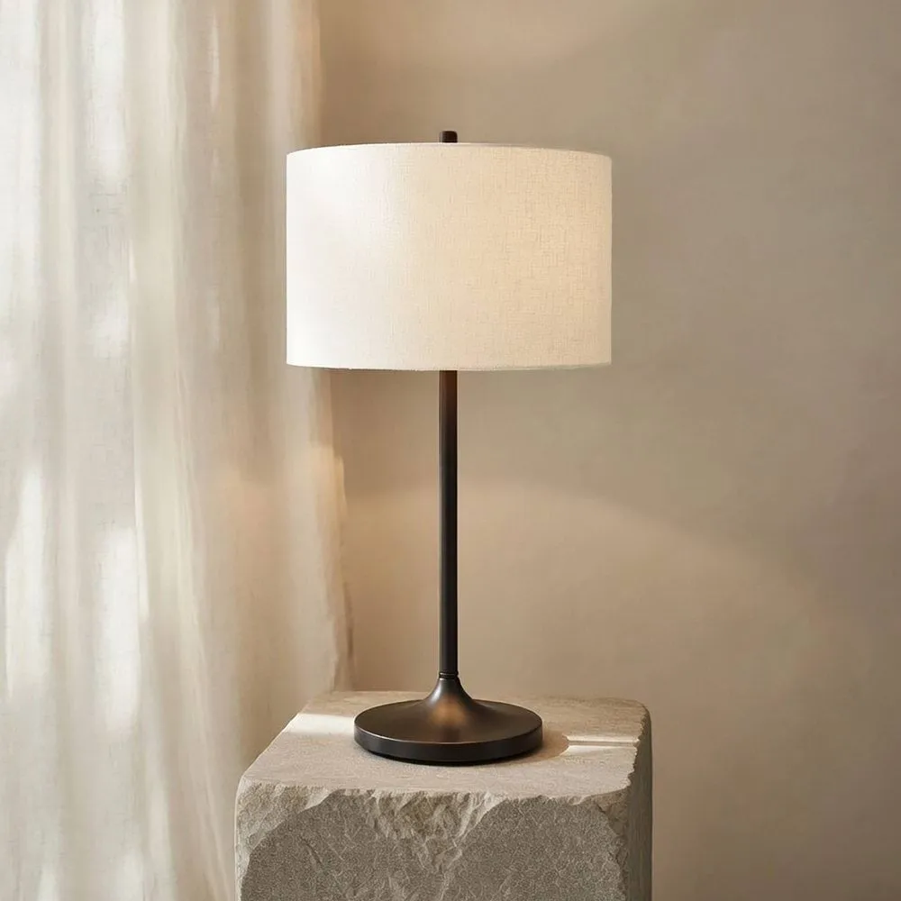 Soft table lamp, Linen white-metallic bronze, Ø34x64 cm Belid