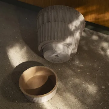 Atlas raw pot with saucer - Grey, Ø14 cm - Bergs Potter