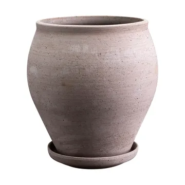 Delphi pot with saucer, 2 pieces - Grey, Ø20 cm - Bergs Potter