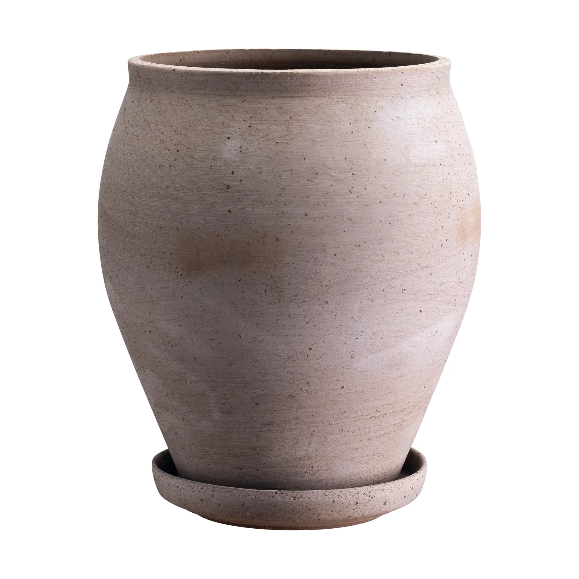 Delphi pot with saucer, 2 pieces, Grey, Ø22 cm, tall Bergs Potter