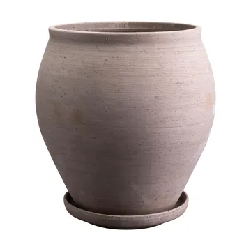 Delphi pot with saucer, 2 pieces - Grey, Ø26 cm - Bergs Potter