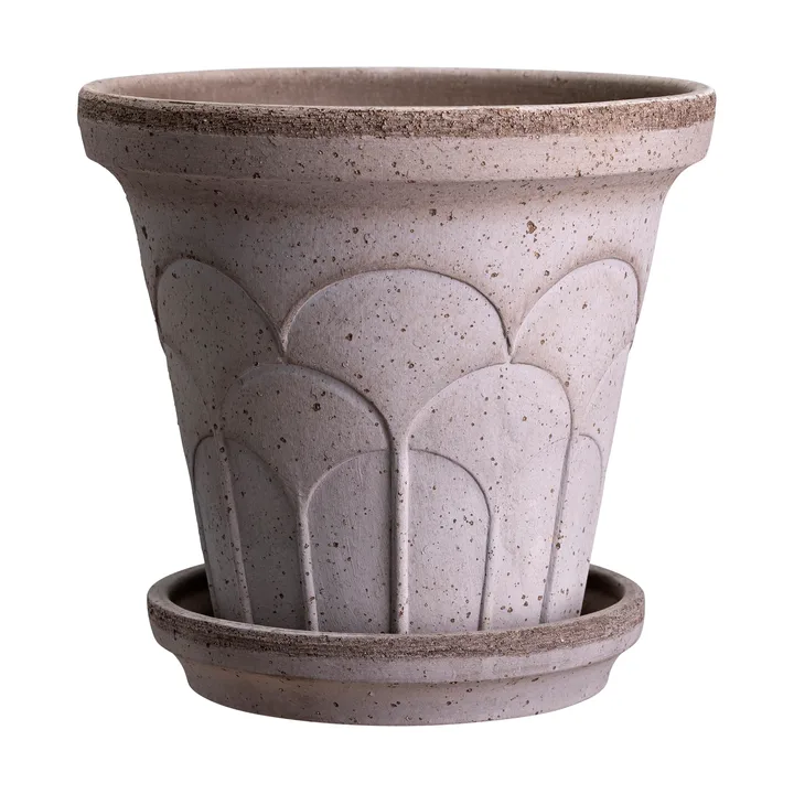 Fleur pot with saucer, 2 pieces - Grey, Ø12 cm - Bergs Potter