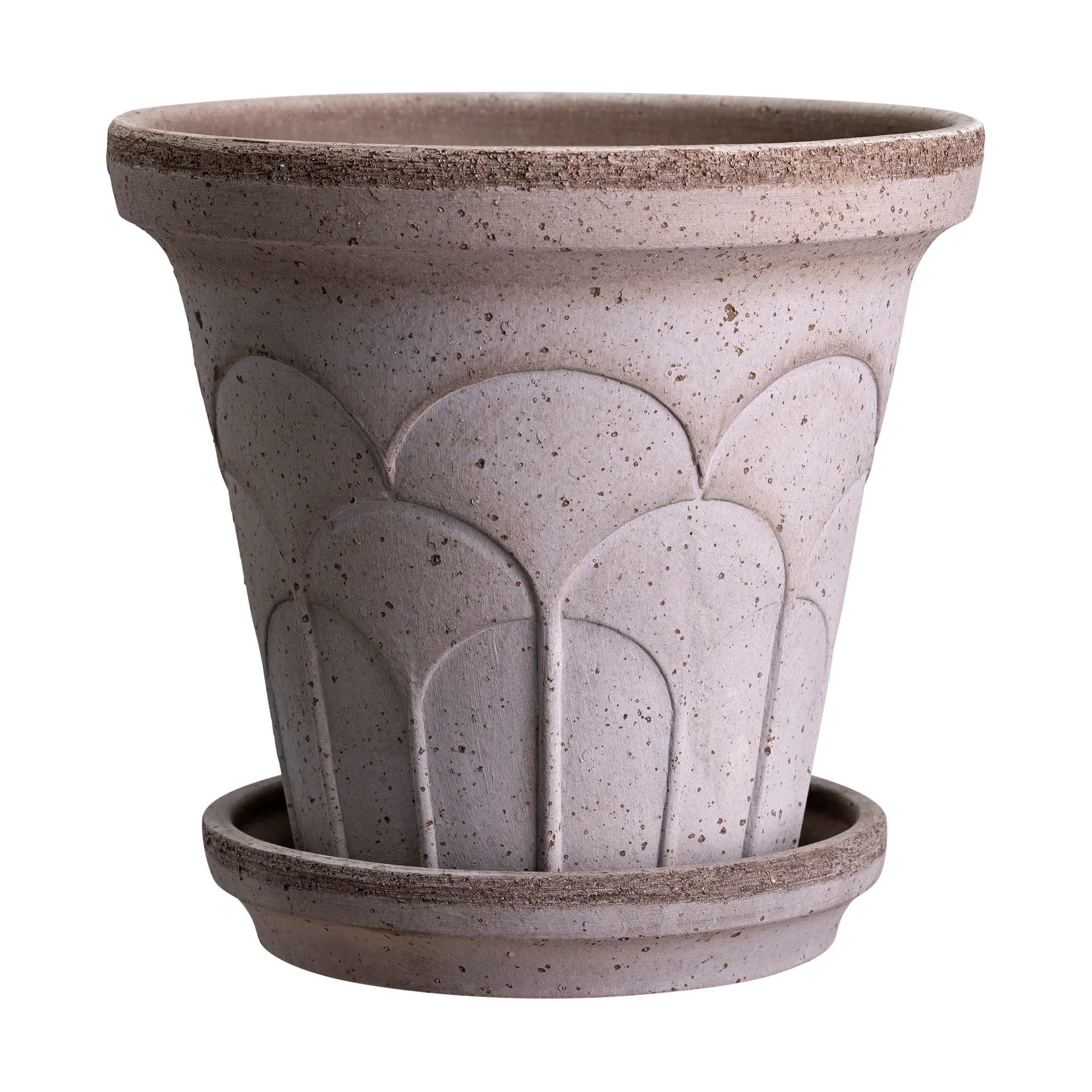 Fleur pot with saucer, 2 pieces, Grey, Ø16 cm Bergs Potter