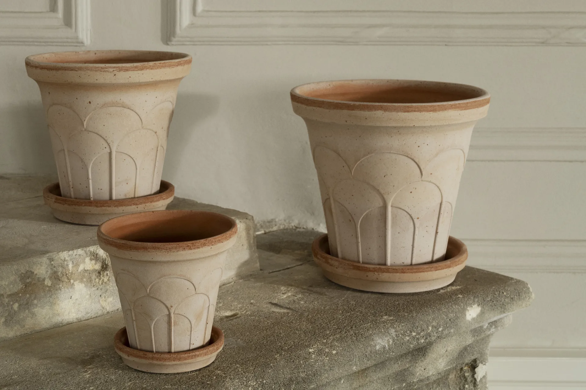 Fleur pot with saucer, 2 pieces, Pink, Ø12 cm Bergs Potter