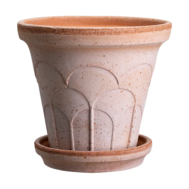 Fleur pot with saucer, 2 pieces - Pink, Ø14 m - Bergs Potter