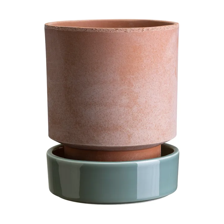 Hoff plant pot - Ø14 cm, Raw Rosa-Misty Blue (pink-blue) - Bergs Potter