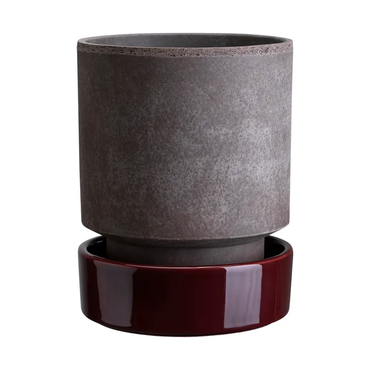 Hoff pot - Ø18 cm, Raw Grey-Deep Burgundy - Bergs Potter