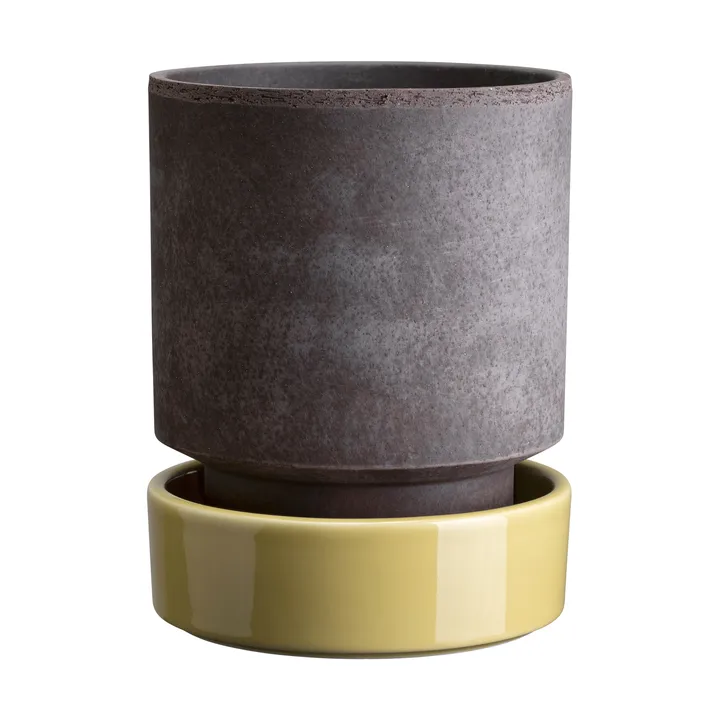 Hoff pot - Ø18 cm, Raw Grey-Pale Yellow - Bergs Potter