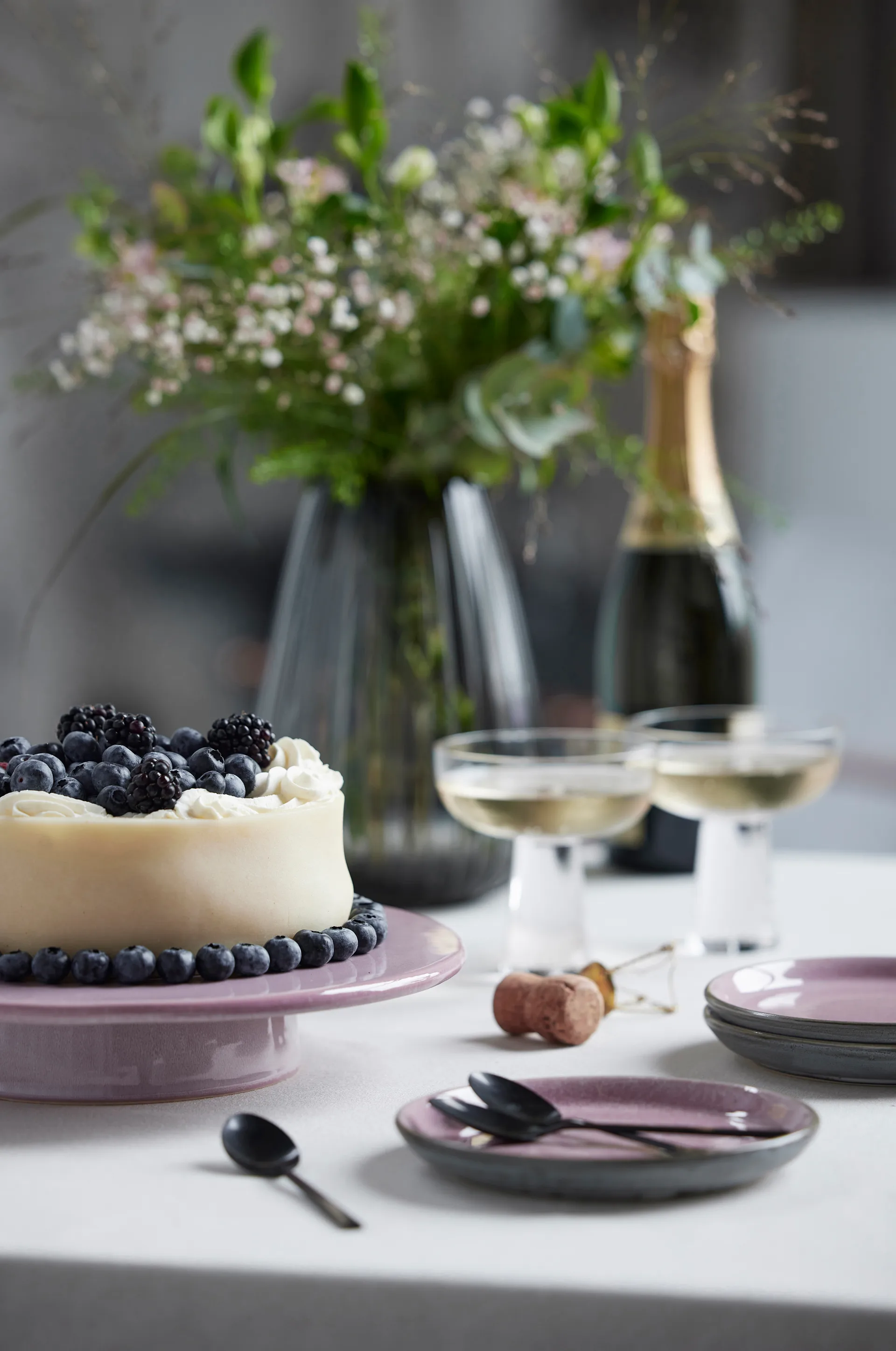 Bitz cake dish on foot Ø30 cm, Dark blue Bitz