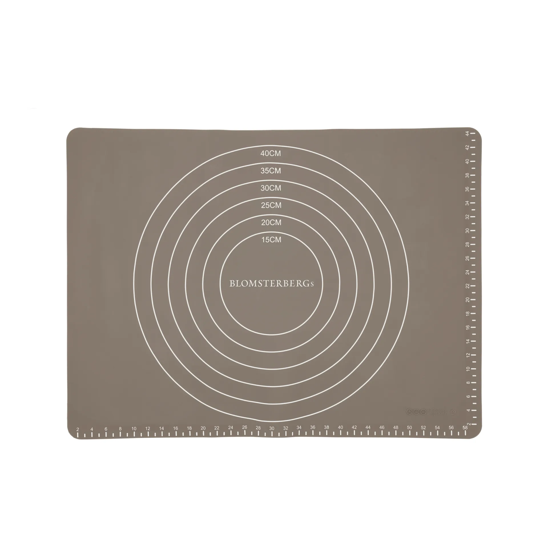 Blomsterbergs baking mat with measurements, Latte, silicone mat, 45x60 cm Blomsterbergs