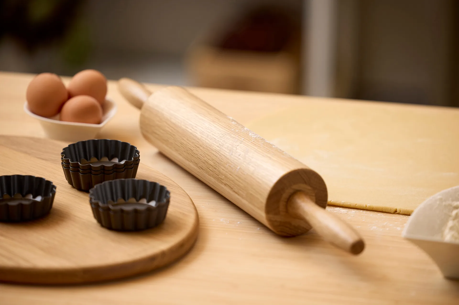 Blomsterbergs rolling pin with ball bearings, Oak Blomsterbergs