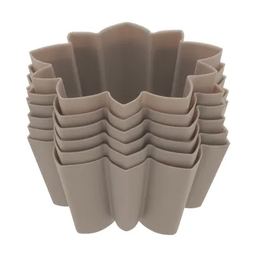 Muffin mold silicone 6 holes - Flower, latte - Blomsterbergs