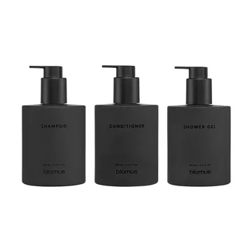 Kirei glass bottles incl. wall holder, 3-pack - Smoke, screw-mounted - blomus