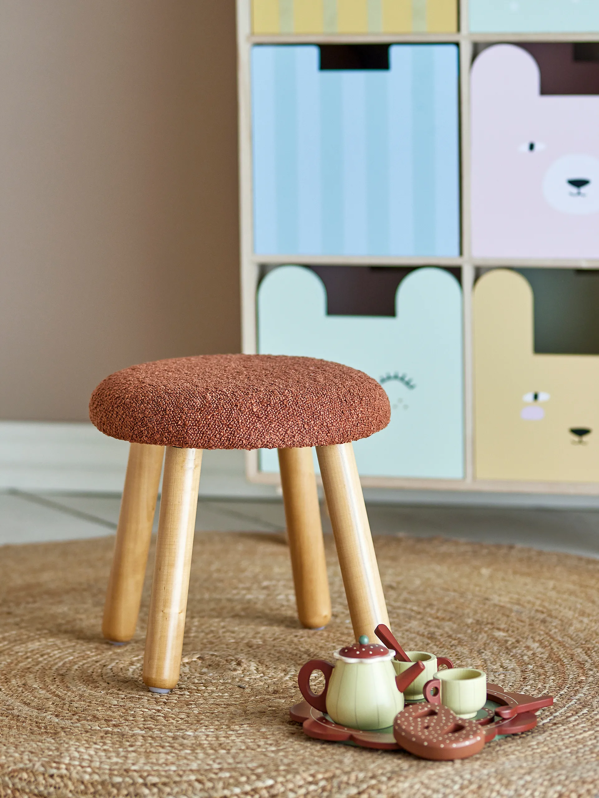Aksel round stool, Brown Bloomingville