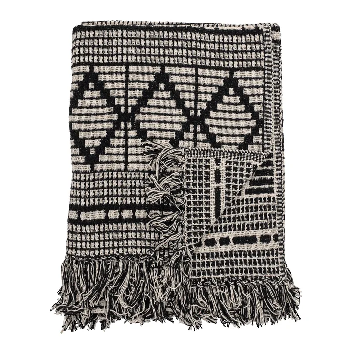 Bloomingville throw recycled cotton 130x160 cm - black - Bloomingville