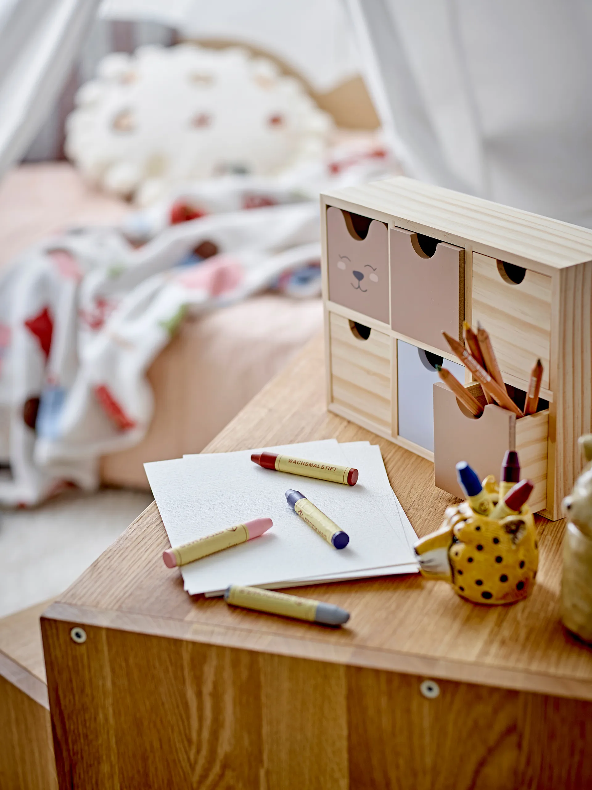 Calle bookshelf small 6 drawers 27x18 cm, Natural Bloomingville
