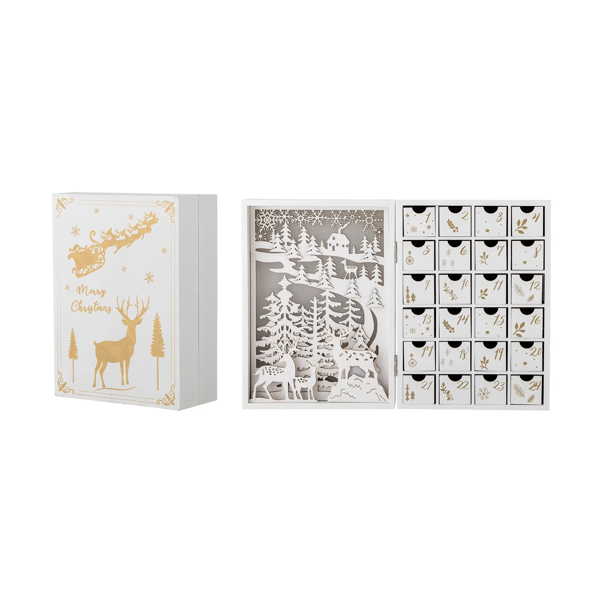 Elimar Advent Calendar with lighting, White Bloomingville