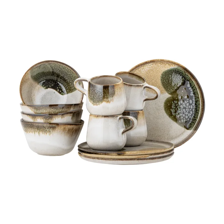 Jules breakfast set 12 pieces - Green - Bloomingville