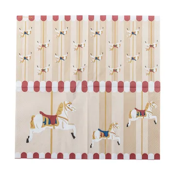 Merry-go-round napkin 33x33 cm 20-pack - Nature - Bloomingville