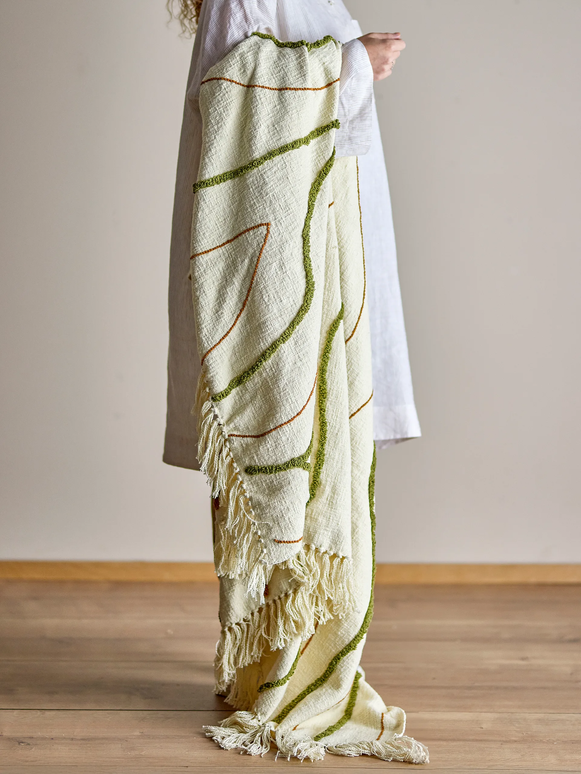 Osasio throw 130x150 cm, Green Bloomingville