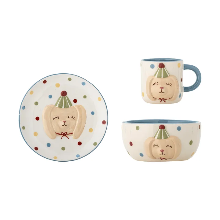 Party dinner set - Dog, 3 pieces - Bloomingville