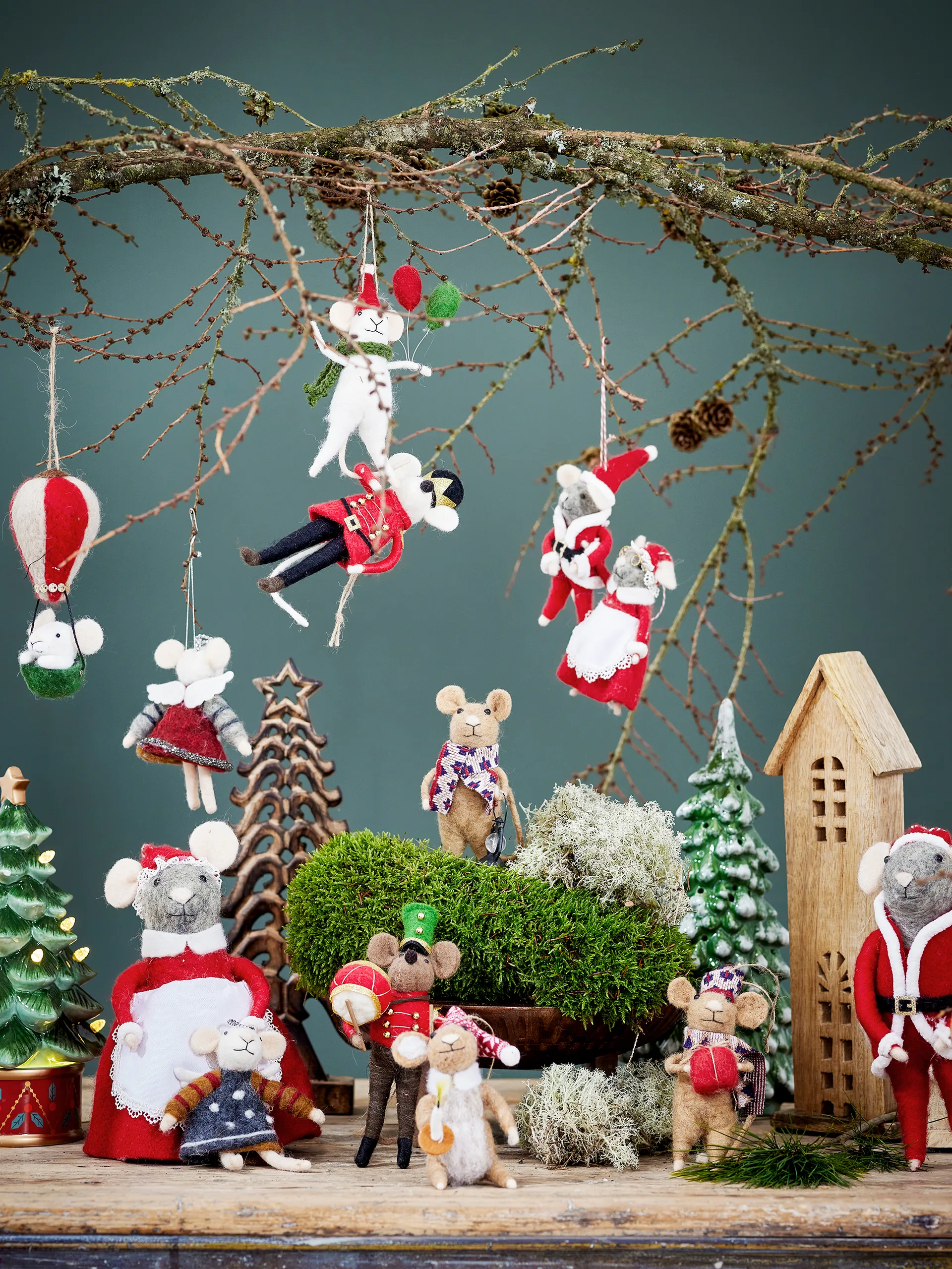 Peo Christmas tree ornament wool, Green Bloomingville