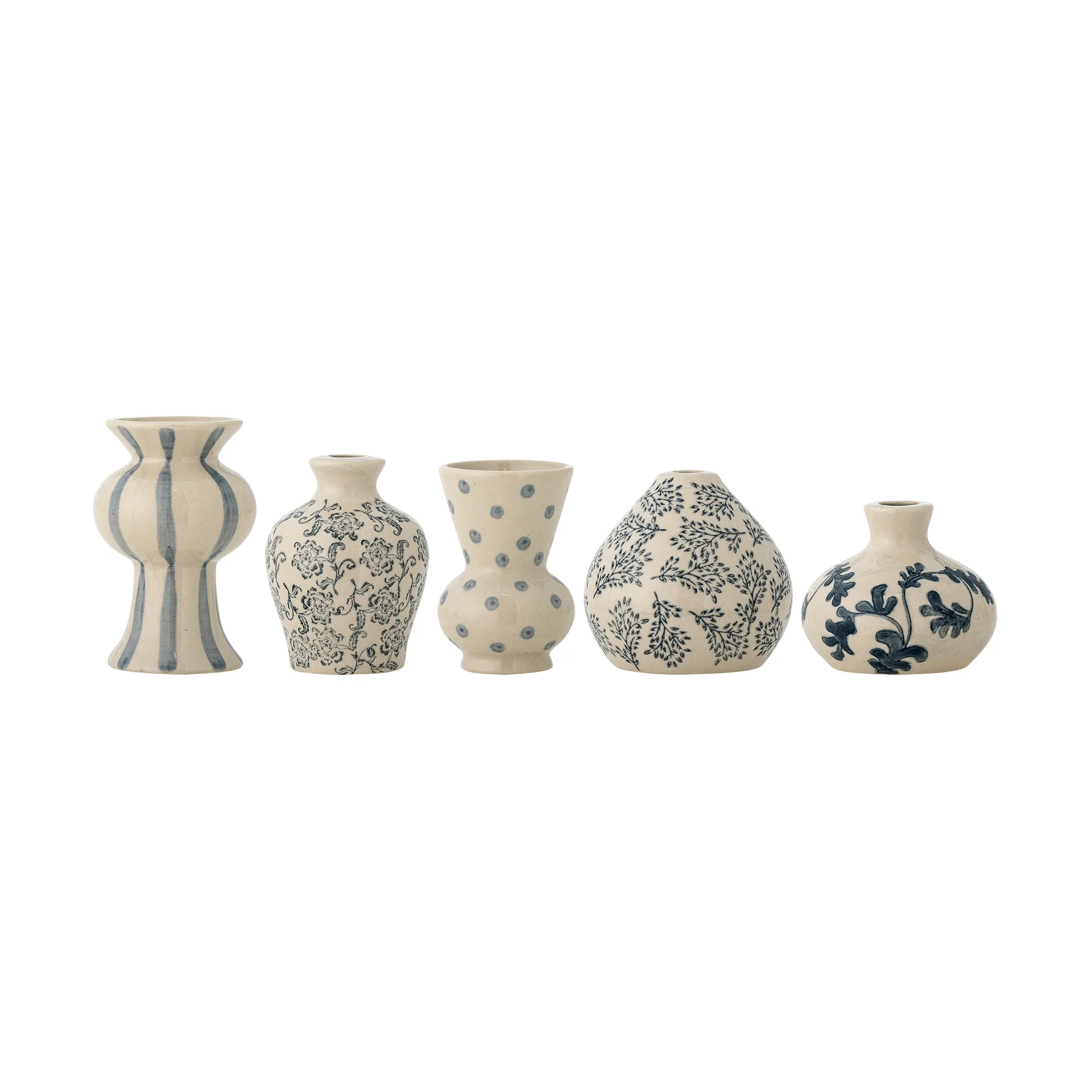 Quinto vase, Blue stoneware, 5 pieces Bloomingville