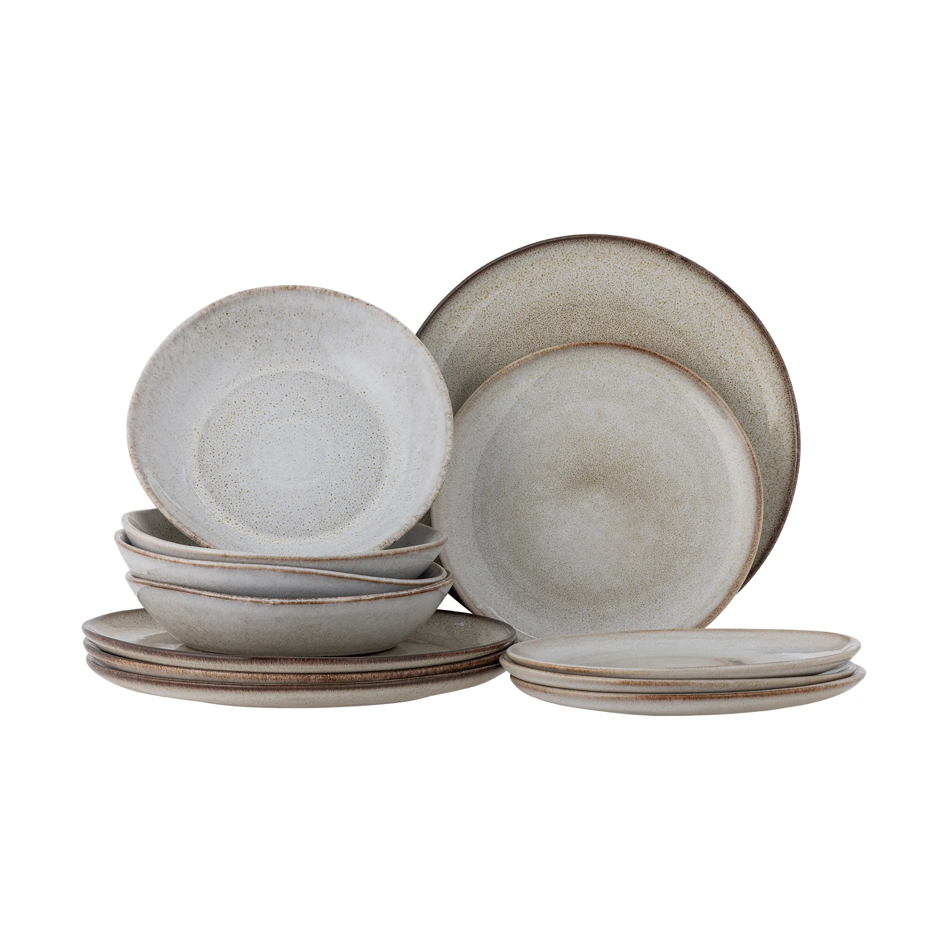 Sandrine Dinnerware Set 12 Pieces, Nature Bloomingville