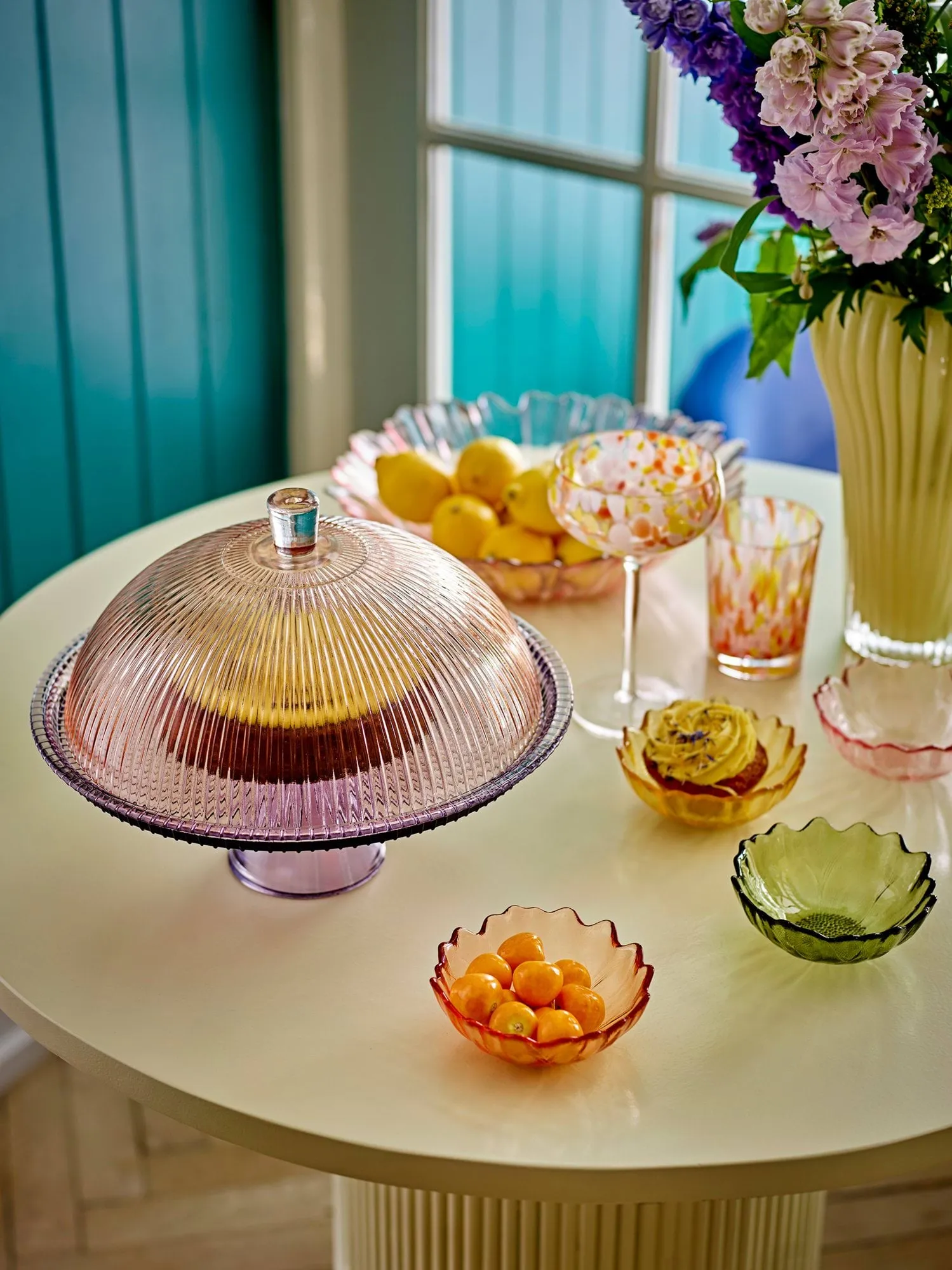 Tayo cake stand with lid, Multi, Ø32 cm Bloomingville