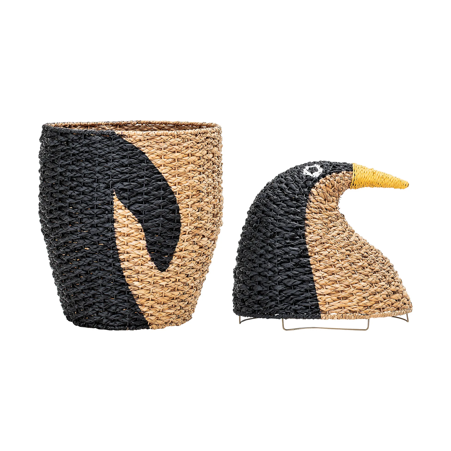 Tazia storage basket with lid Ø37x69 cm, Black Bloomingville