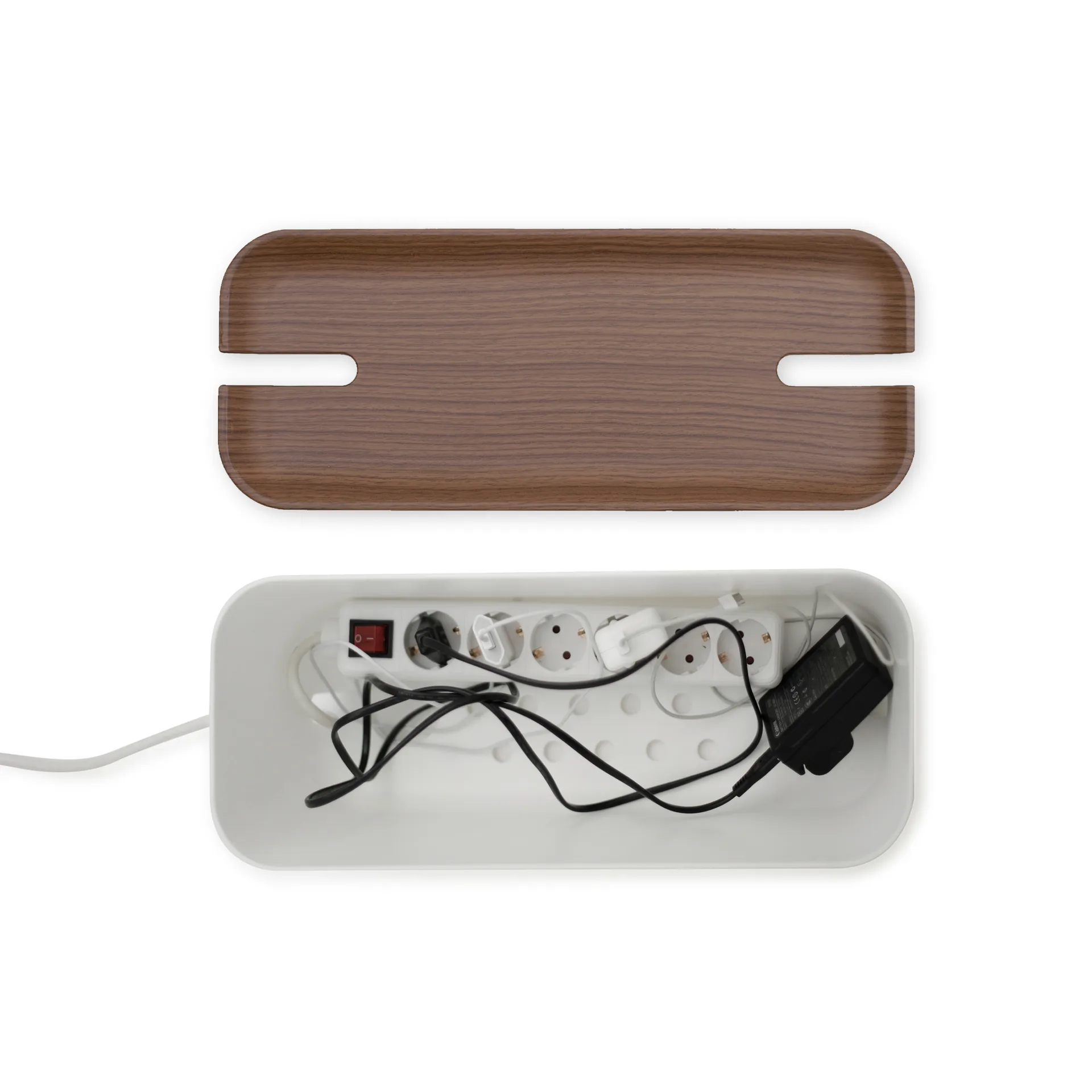 Cable Organiser XL, Dark wooden details Bosign