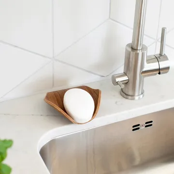 Leaf™ Soap Dish with Drainage 11.5x11.5 cm - Walnut - Bosign