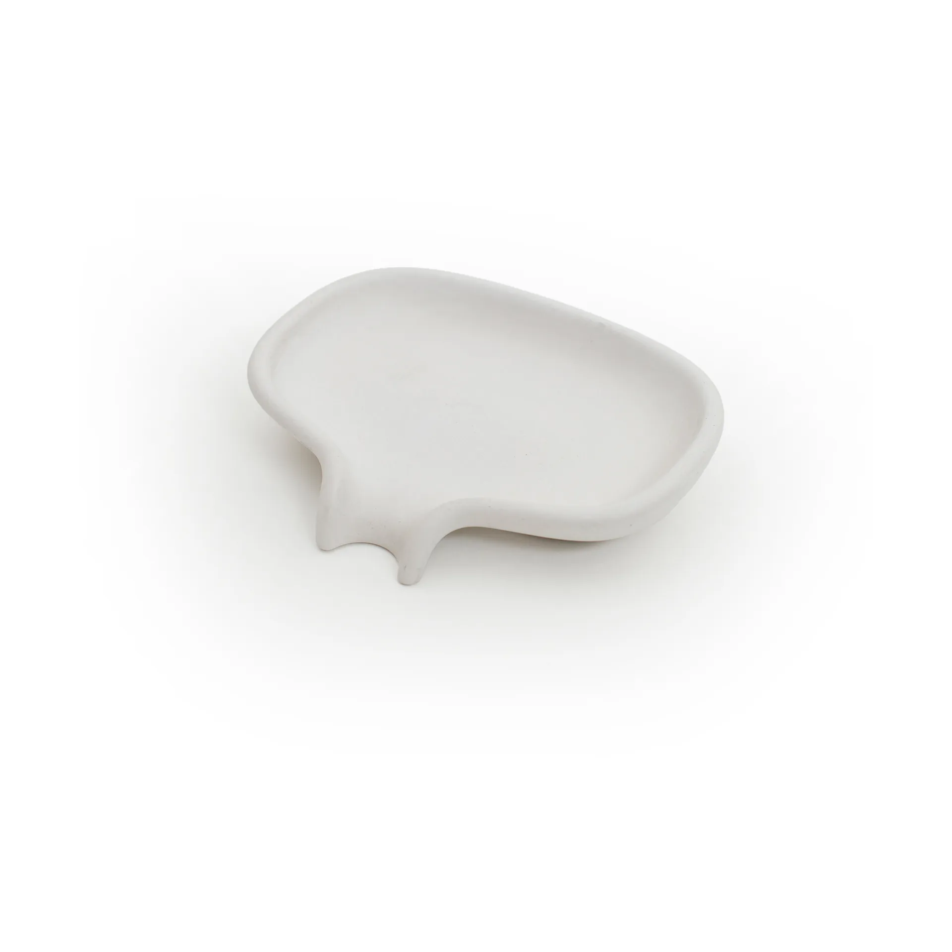 Soap Saver Flow soap dish with drainage spout concrete, White Bosign
