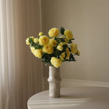 Artificial peony bouquet - Large, yellow 7 pcs - Botané