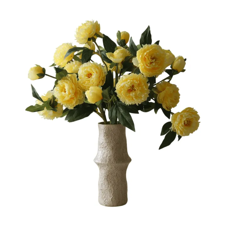 Peony artificial bouquet - Large, yellow 7 pcs - Botané