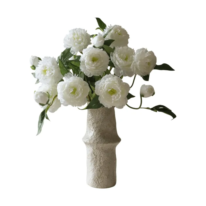 Peony artificial bouquet - Medium, white 5 pcs - Botané