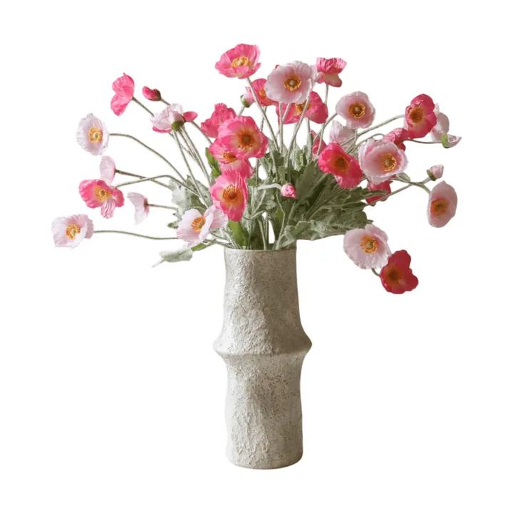 Poppy artificial bouquet - Pink Pursuit, light pink-pink, 10 pcs - Botané