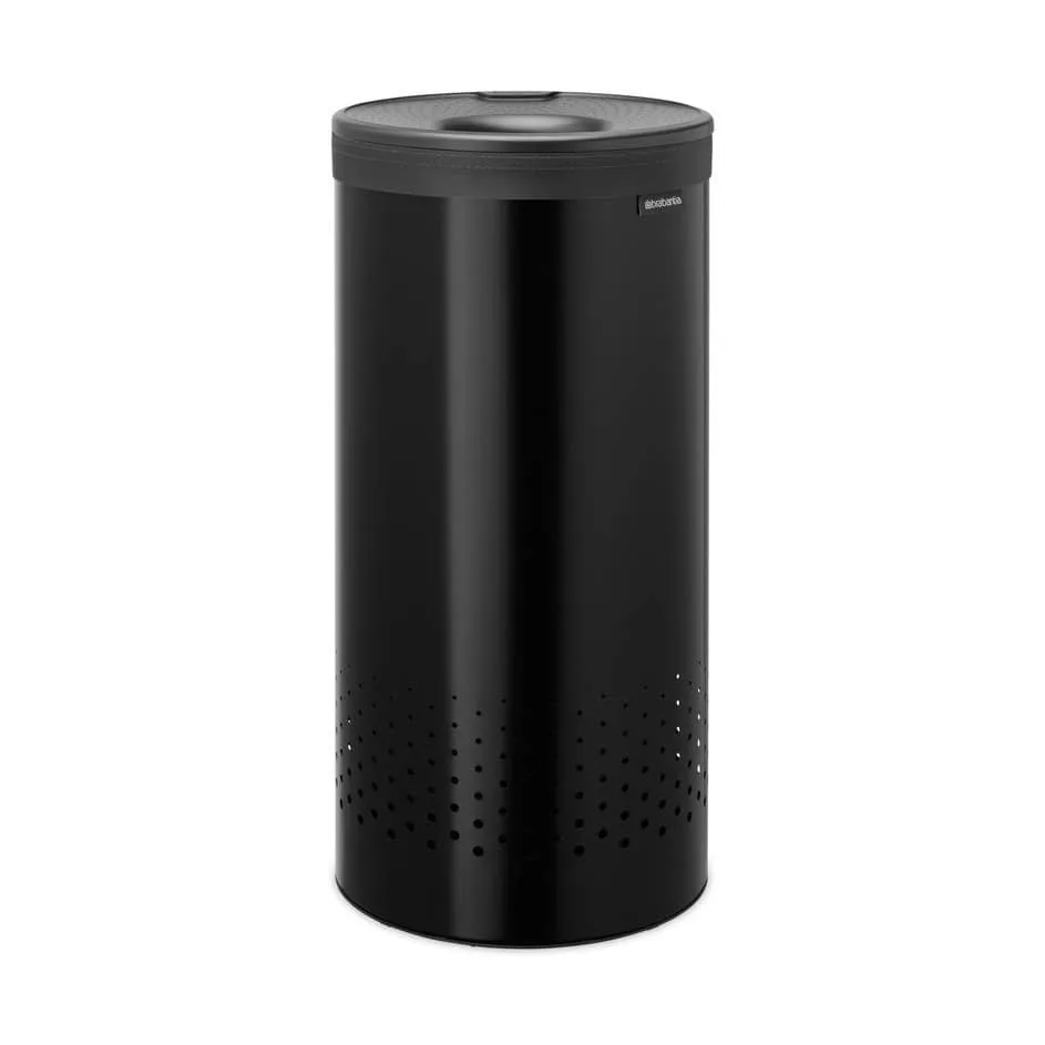 Brabantia laundry basket with plastic lid 35 L, Matte black Brabantia