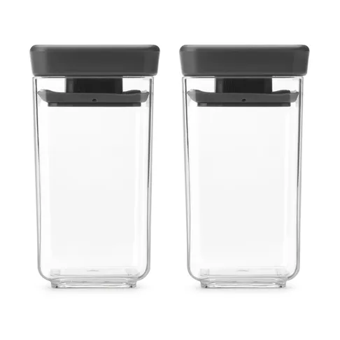 TASTY+ stackable container 2 pieces 0.15 L - Dark grey - Brabantia