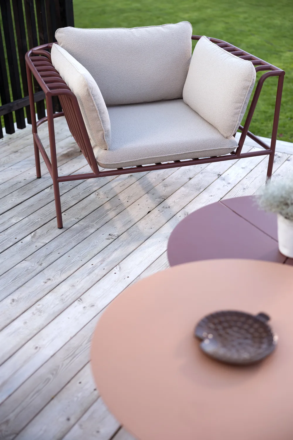 Collier armchair, Zin red-teddy beige Brafab