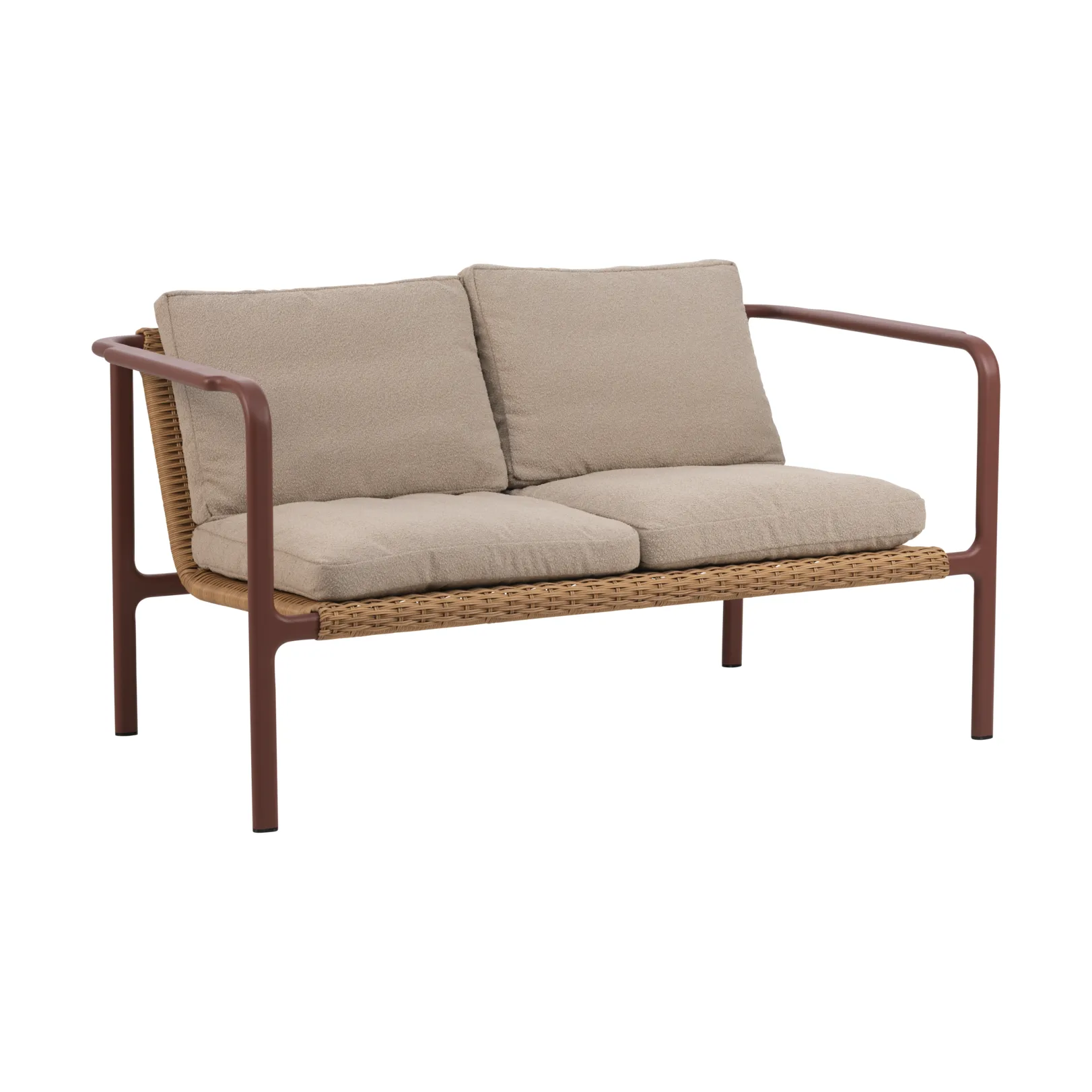Motty sofa, Zin red-teddy beige, 2-seater Brafab