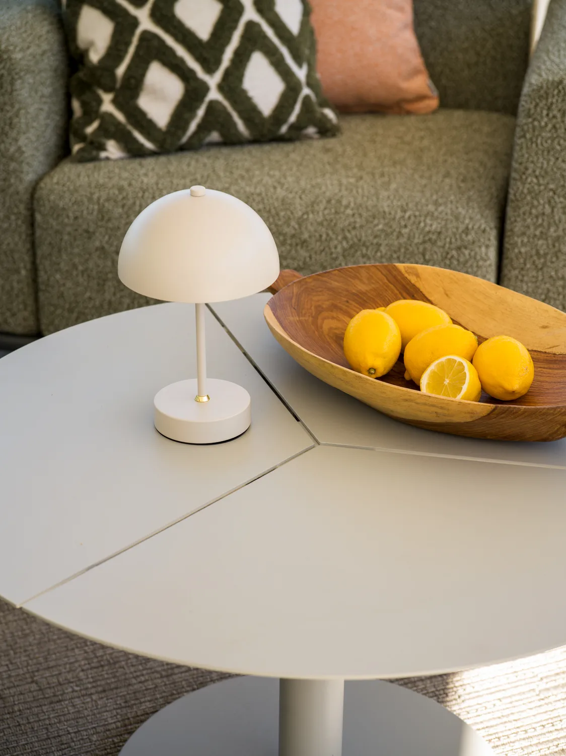 Peace coffee table, Light grey, Ø80x46 cm Brafab
