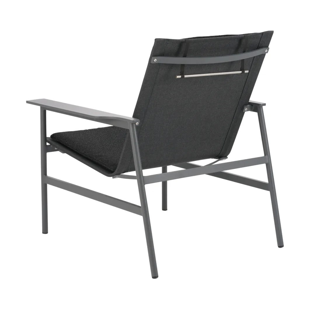 Soro lounge armchair, Anthracite-teddy black Brafab