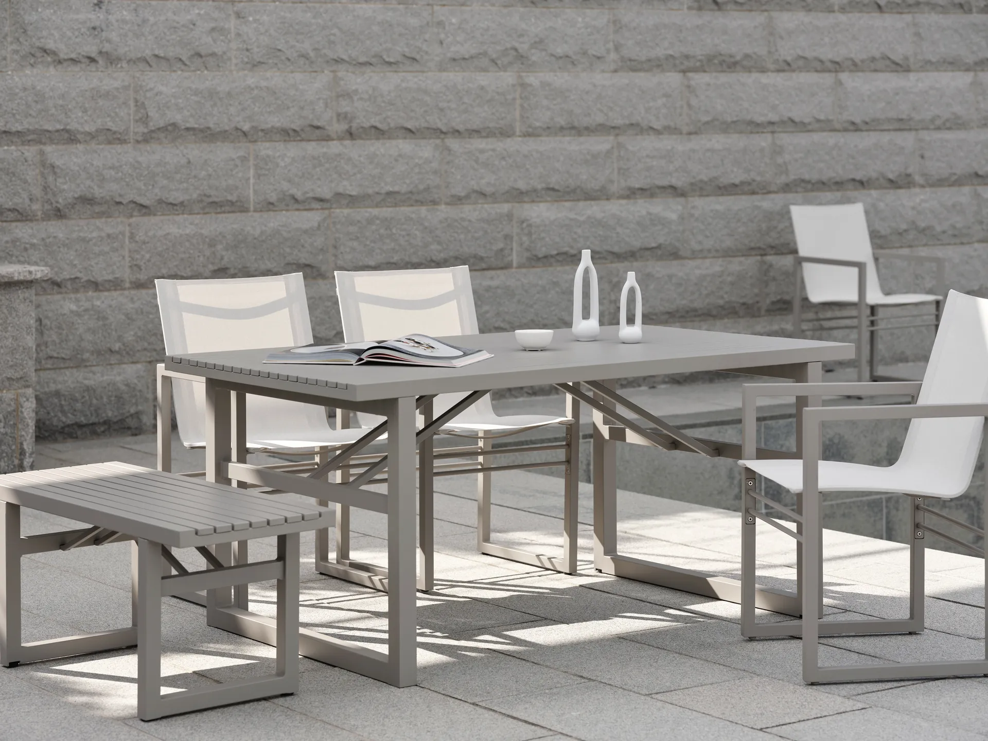 Vevi bench, Khaki 105 cm Brafab