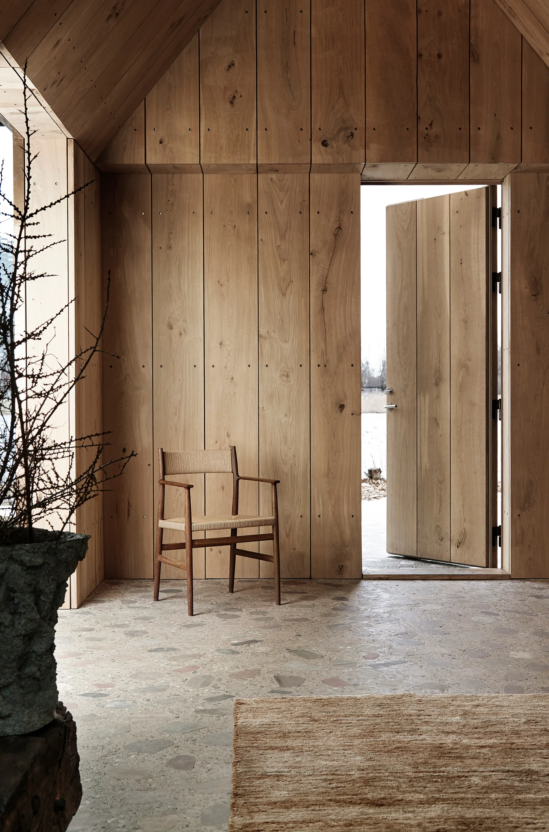 Arv arm chair woven back and seat, Smoke oiled oak-paper ribbon Brdr. Krüger