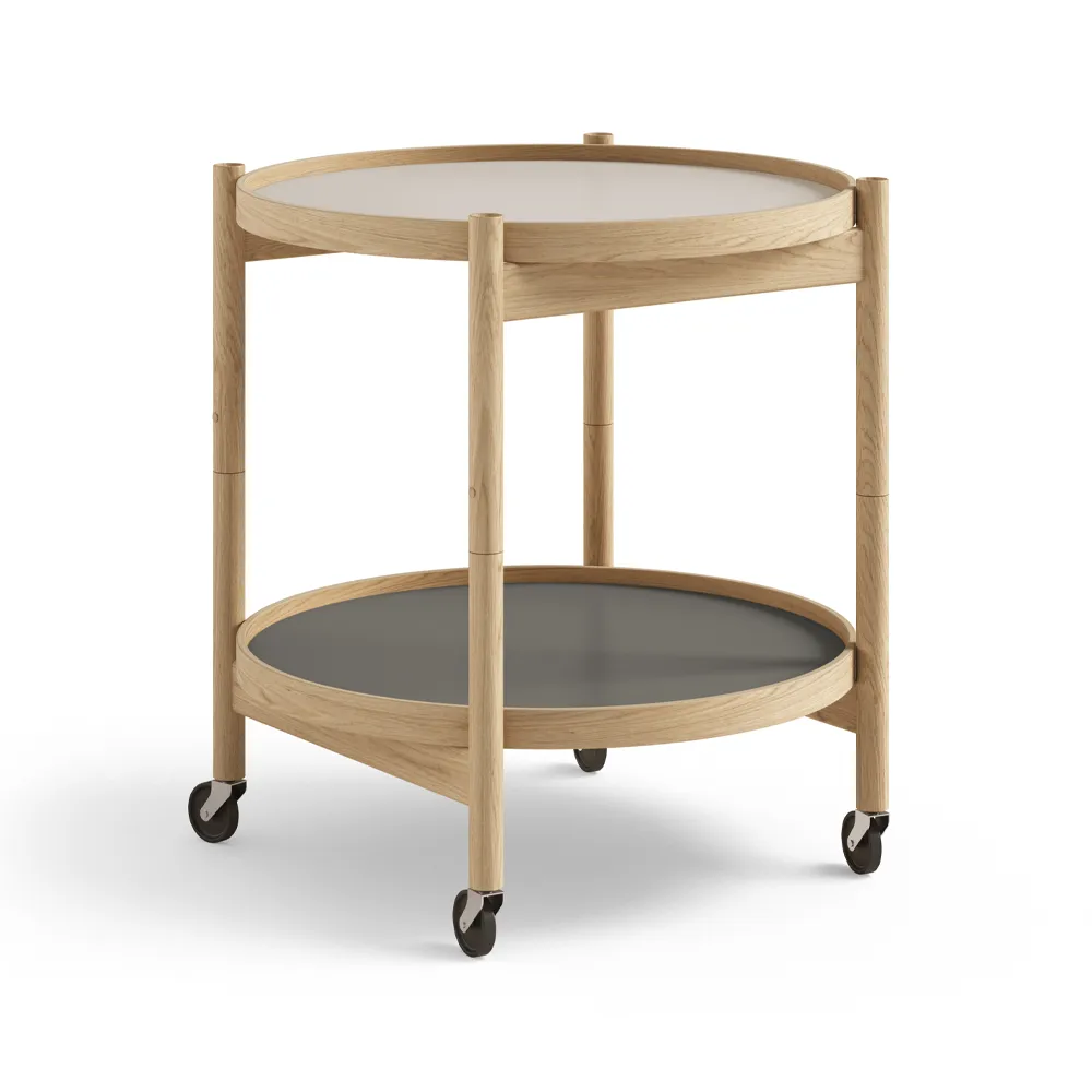 Bølling Tray Table model 50, Stone, oiled oak stand Brdr. Krüger