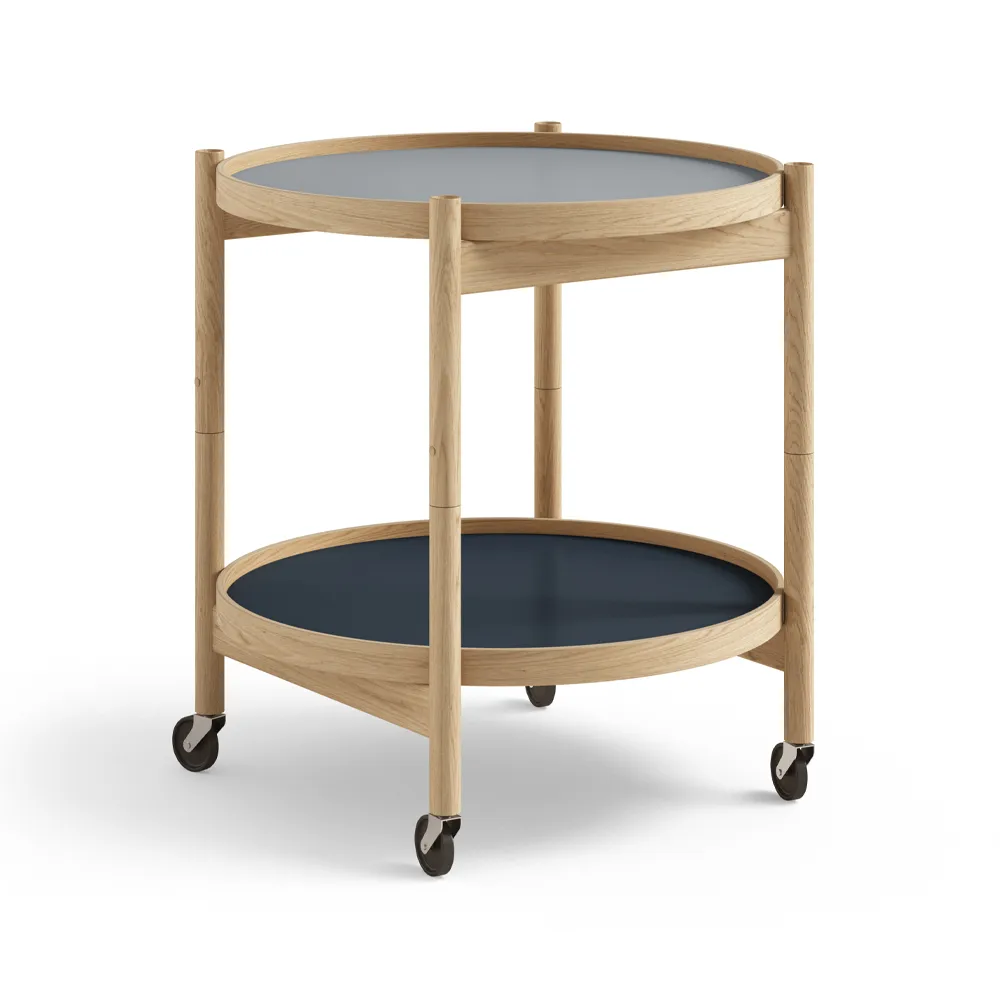 Bølling Tray Table model 50, Water, oiled oak stand Brdr. Krüger
