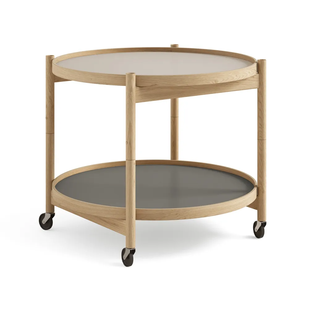 Bølling Tray Table model 60, Stone, oiled oak stand Brdr. Krüger