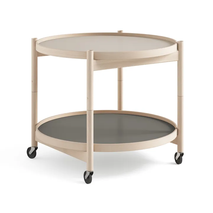 Bølling Tray Table model 60 - Stone, untreated beech stand - Brdr. Krüger