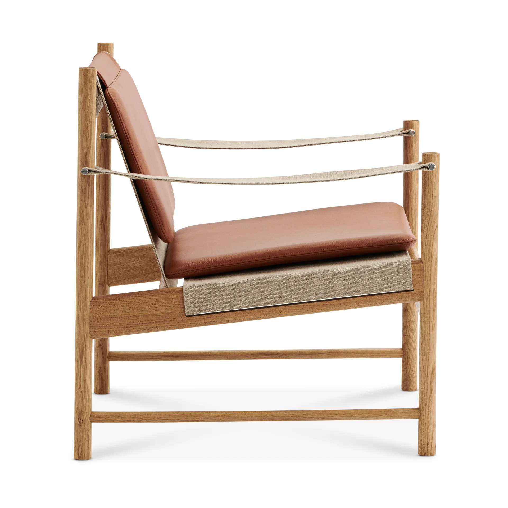 HB lounge chair, Oiled oak-leather brandy Brdr. Krüger